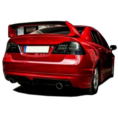 Honda Civic FD6 (2006-2011) Mugen RR Sağ Sol Çift Çıkış Arka Tampon Eki - Difüzör Plastik)