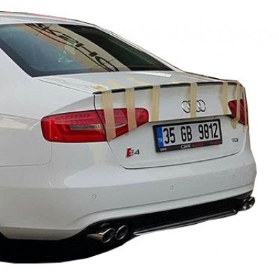 Audi A4 B8 Makyajlı 2012 - 2016 S4 Arka Tampon Eki - Difüzör (Plastik)