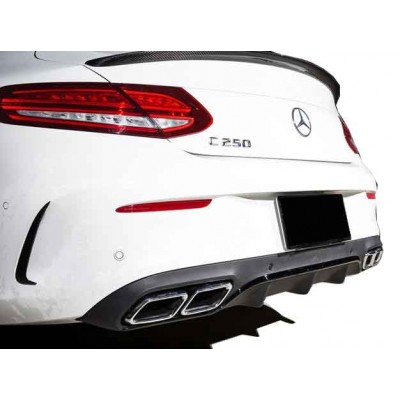 Mercedes C Serisi W205 Coupe (2015-2018) Arka Tampon Kaşları (Parlak Siyah)