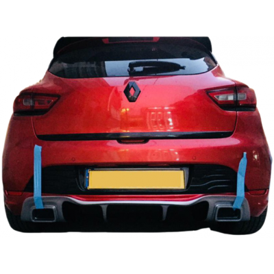 Renault Clio 4 (2012-2019) Rs Style Egzoz Görünümlü Arka Tampon Eki - Difüzör (Plastik)